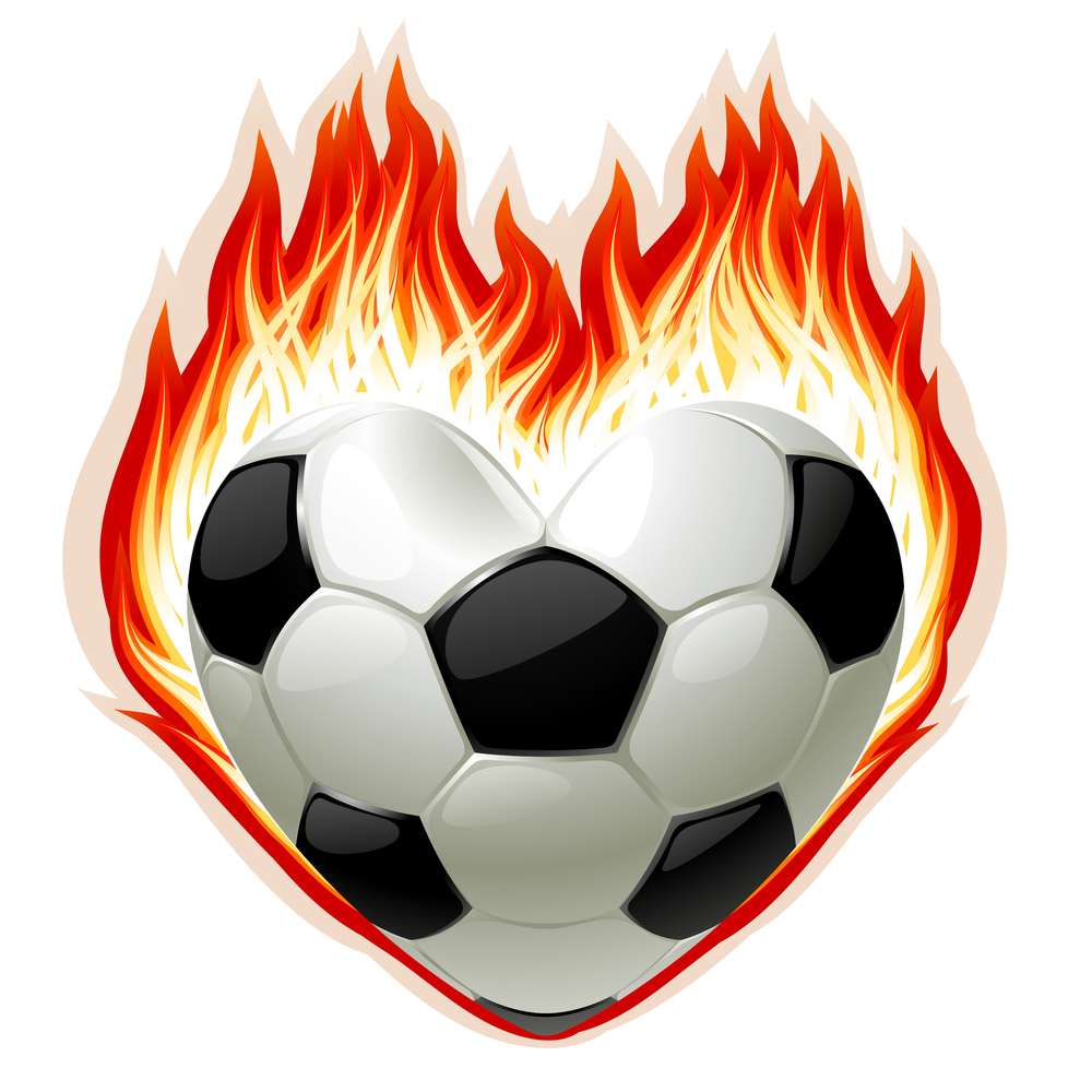 Heart Shaped Football on Fire